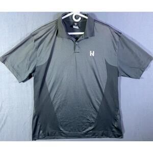 Nike Nikegolf Polo Shirt Mens XL Black Dri-Fit Vented Stretch Breathable Golf